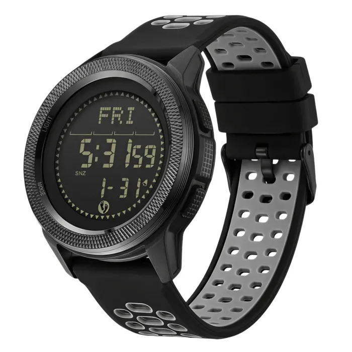 Чоловічий водостійкий спортивний тактичний з компасом годинник North Edge Nexus Flex Grey з компасом - зображення 1