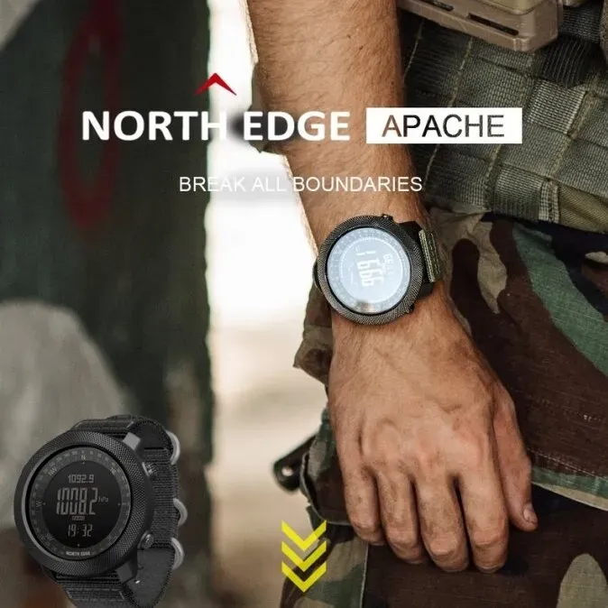 Чоловічий водостійкий спортивний тактичний з компасом годинник North Edge Apache Paracord Edition, 2 ремінці - зображення 3