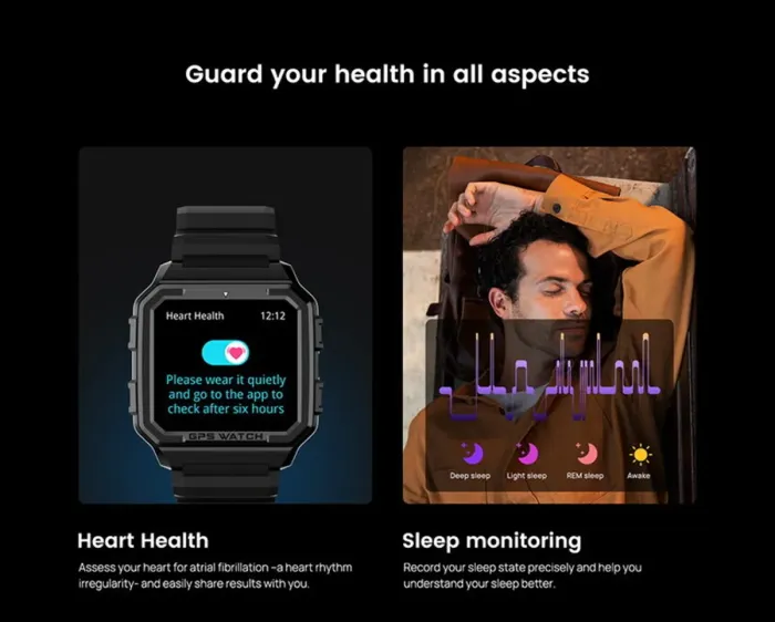 Розумний смарт годинник North Edge Alpha Pro Black з GPS - зображення 9