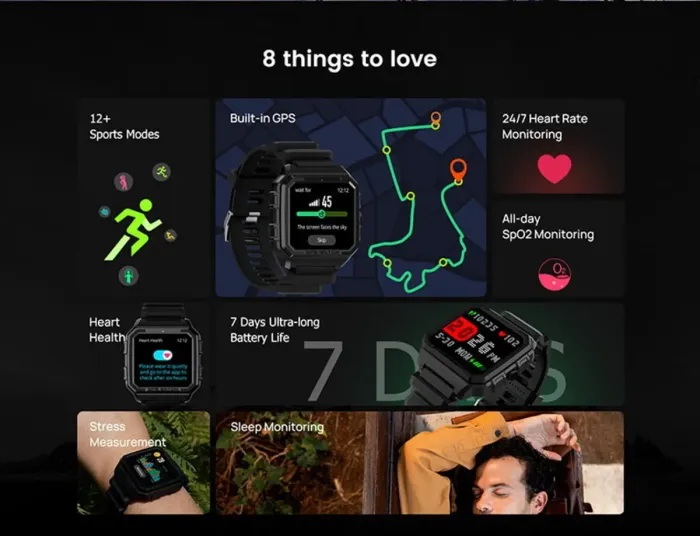 Розумний смарт годинник North Edge Alpha Pro Black з GPS - зображення 3