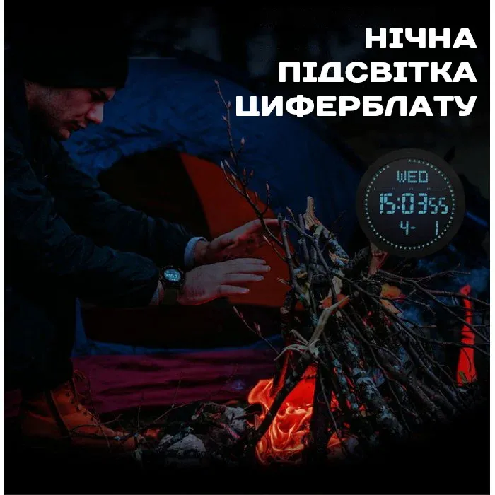 Чоловічий водостійкий спортивний тактичний з компасом годинник North Edge Alps Special Orange з компасом - зображення 5