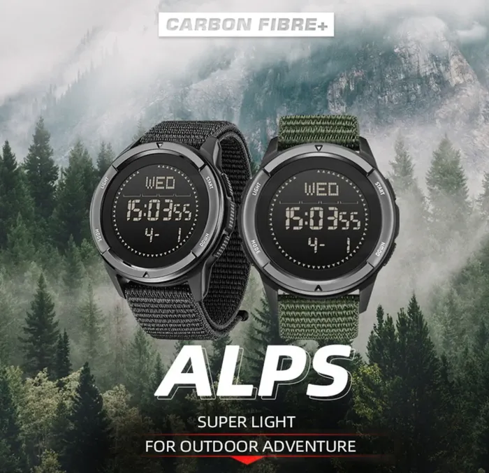 Чоловічий водостійкий спортивний тактичний з компасом годинник North Edge Alps Black з компасом - зображення 7