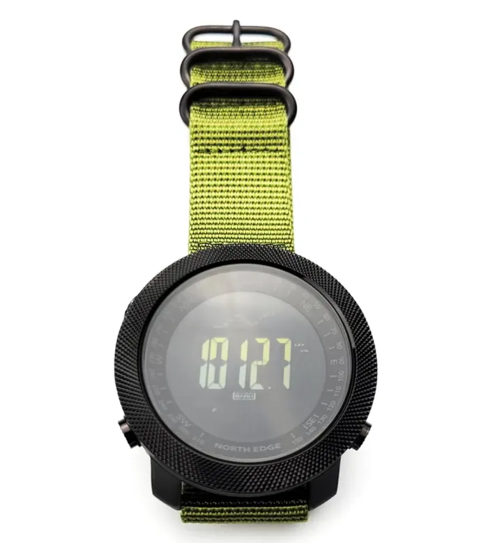 Чоловічий спортивний водостійкий тактичний з компасом годинник North Edge Apache Green 5BAR - зображення 3