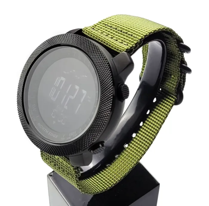 Чоловічий спортивний водостійкий тактичний з компасом годинник North Edge Apache Green 5BAR - зображення 2