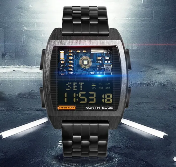 Чоловічий водостійкий спортивний тактичний годинник North Edge Cyber T 5BAR - зображення 3