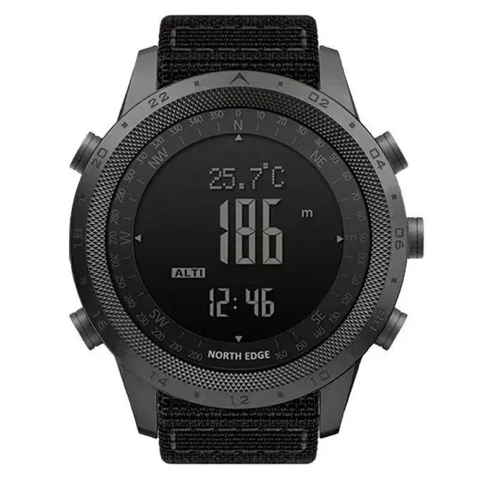 Чоловічий водостійкий спортивний тактичний з компасом годинник North Edge Desert Nylon Power 5BAR з компасом - зображення 2