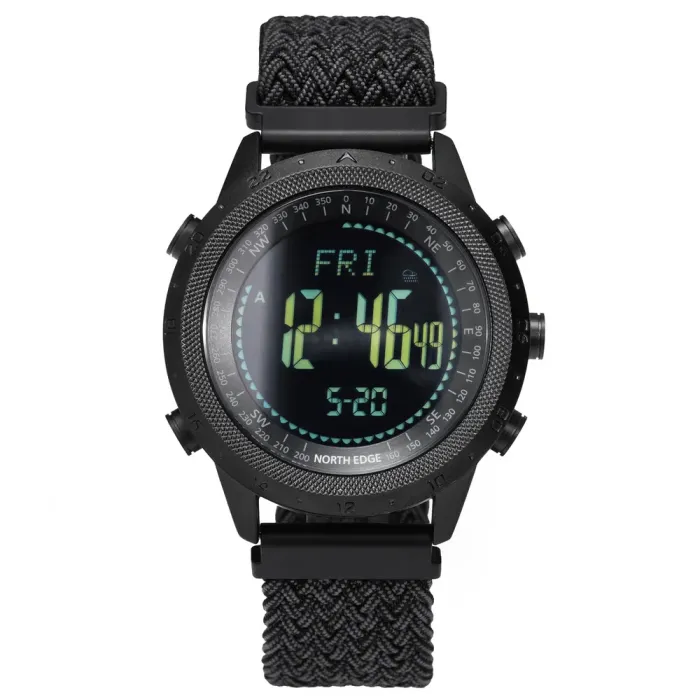 Чоловічий водостійкий спортивний тактичний з компасом годинник North Edge Desert Nylon Power 5BAR з компасом - зображення 1