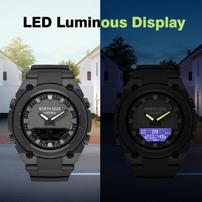 Чоловічий спортивний водостійкий тактичний годинник North Edge Fortess - зображення 8