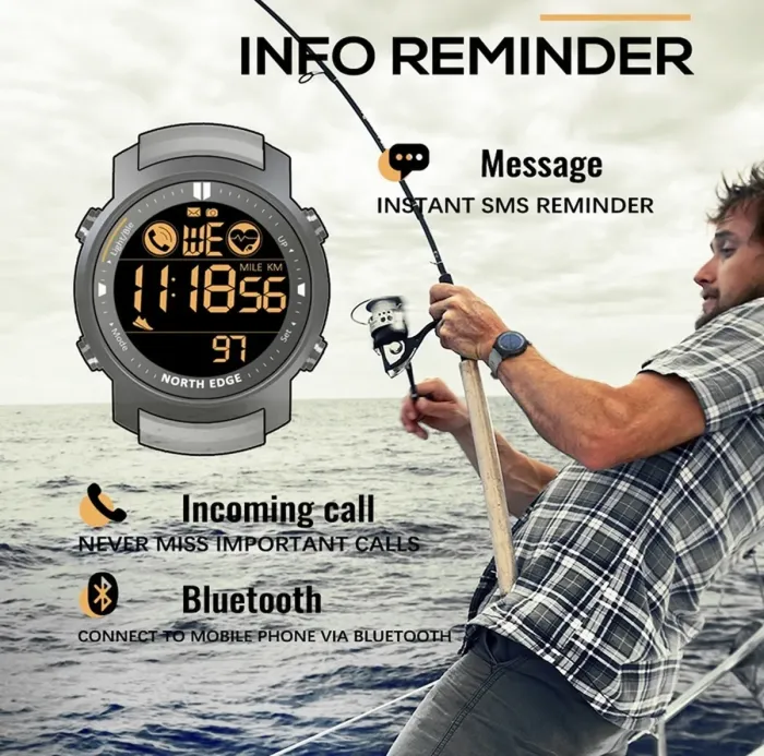 Чоловічі годинники North Edge Laker Black 5BAR - зображення 11