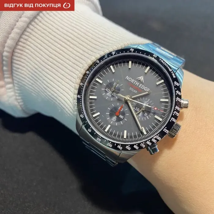 Чоловічий водостійкий спортивний тактичний годинник North Edge Long Wings з сонячною батареєю УЦІНКА - зображення 3
