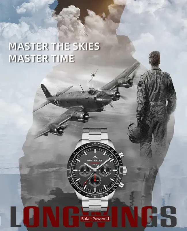 Чоловічий спортивний водостійкий тактичний годинник North Edge Long Wings 5 Bar - зображення 7