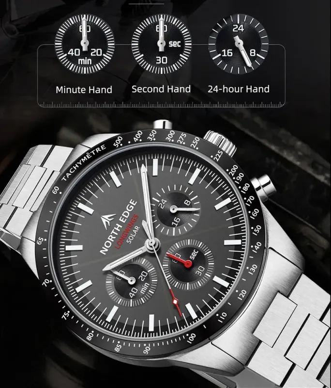 Чоловічий спортивний водостійкий тактичний годинник North Edge Long Wings 5 Bar - зображення 8