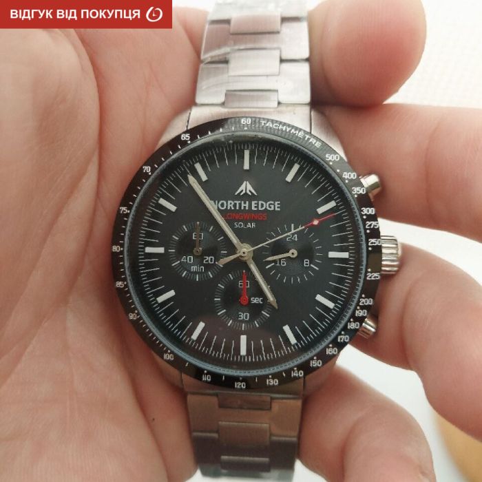 Чоловічий водостійкий спортивний тактичний годинник North Edge Long Wings з сонячною батареєю УЦІНКА - зображення 12