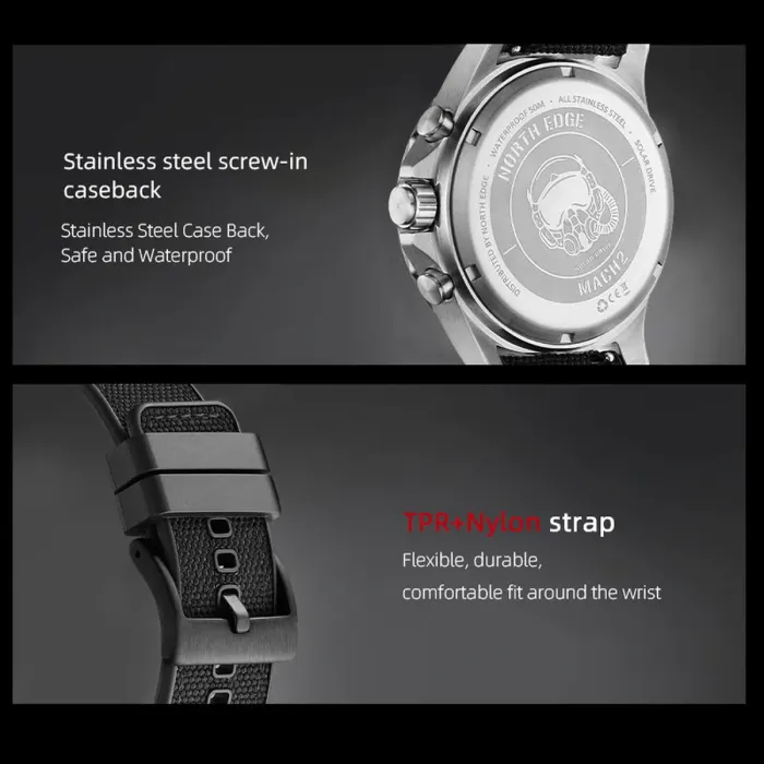 Чоловічий водостійкий тактичний годинник North Edge Profi - зображення 10