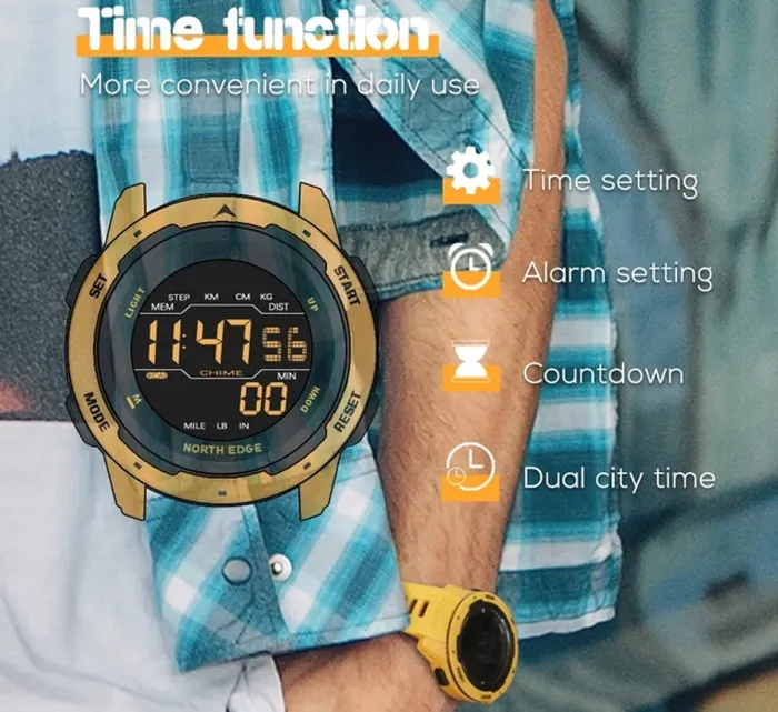 Чоловічі годинники North Edge Saturn Black - зображення 5