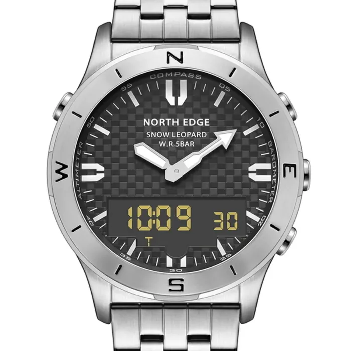 Чоловічий водостійкий спортивний тактичний з компасом годинник North Edge Snow Leopard - зображення 1