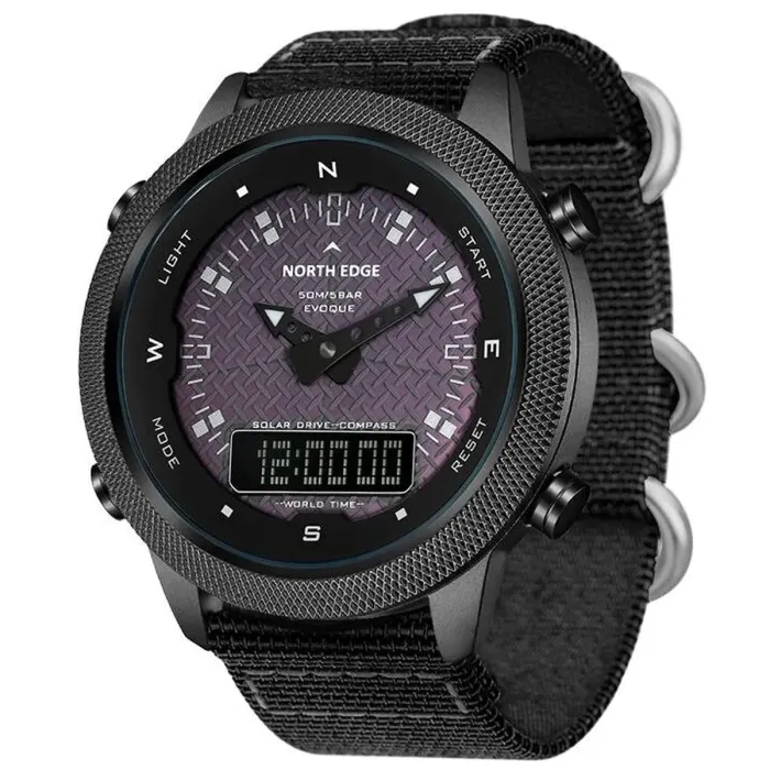 Чоловічий водостійкий спортивний тактичний з компасом годинник North Edge Solar Compass - зображення 7