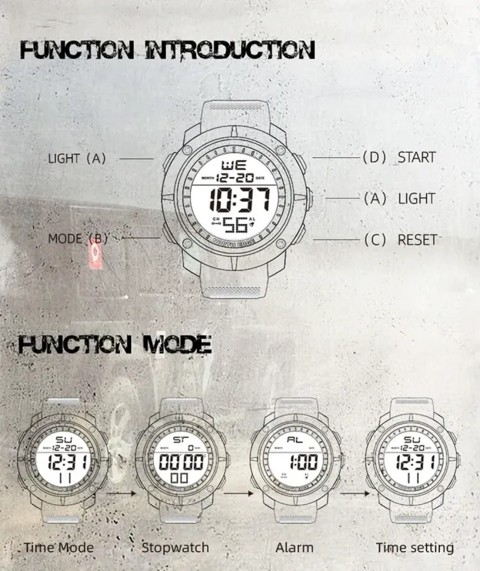 Чоловічий спортивний водостійкий тактичний годинник North Edge Tank 5BAR - зображення 12