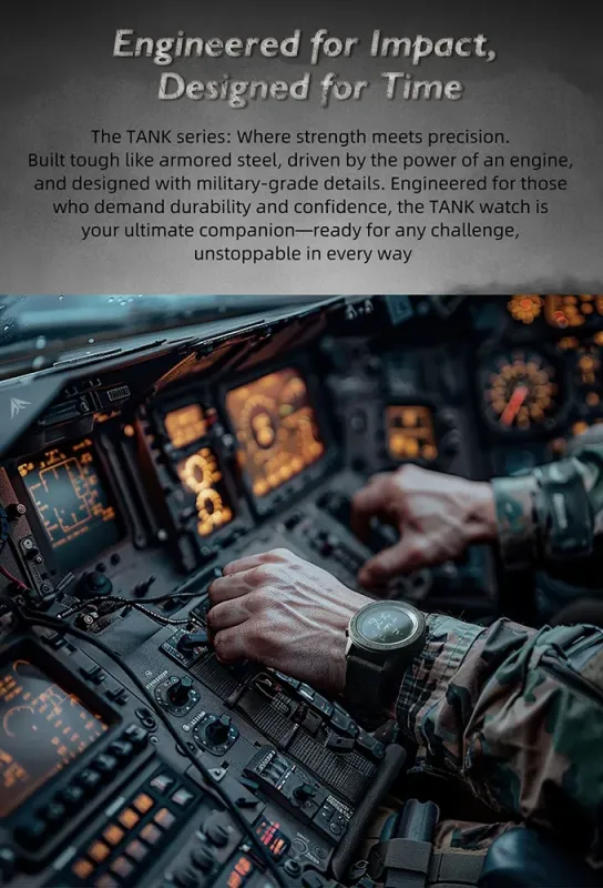 Чоловічий спортивний водостійкий тактичний з компасом годинник North Edge Tank3 5BAR з компасом - зображення 4