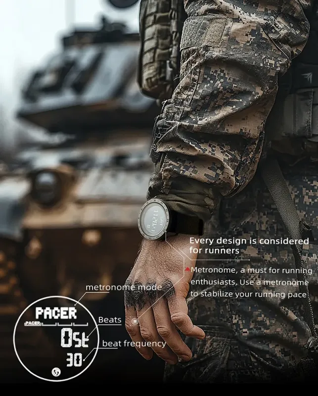 Чоловічий спортивний водостійкий тактичний з компасом годинник North Edge Tank3 5BAR з компасом - зображення 5