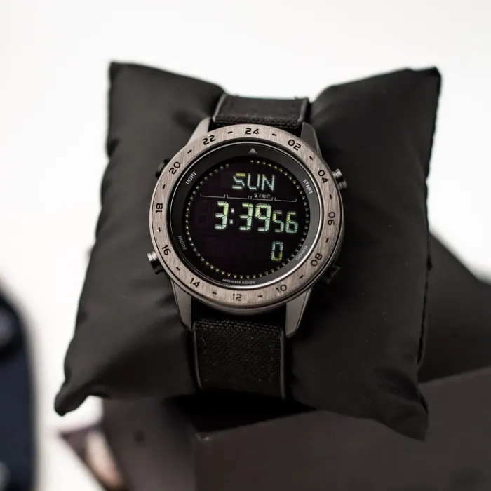 Чоловічий водостійкий спортивний тактичний з компасом годинник North Edge Tank3 Nylon Power 5BAR, 2 ремінці - зображення 5