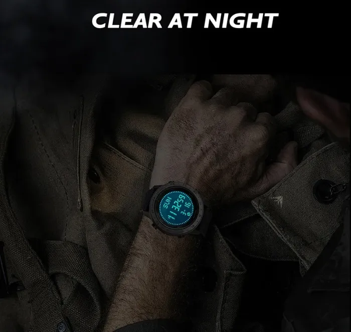 Чоловічий спортивний водостійкий тактичний з компасом годинник North Edge Tank3 5BAR з компасом - зображення 11