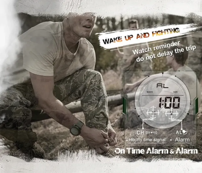 Чоловічий спортивний водостійкий тактичний годинник North Edge Tank 5BAR - зображення 7