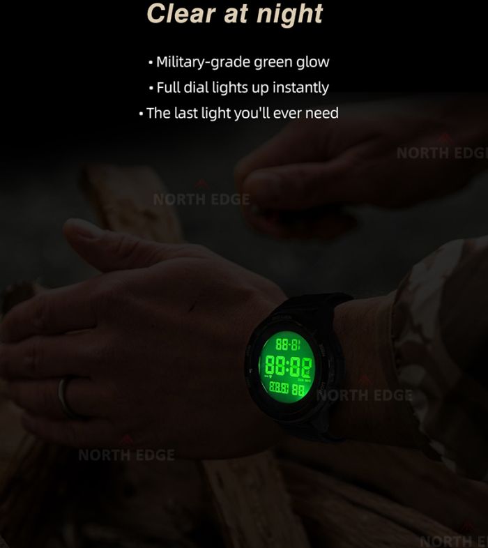 Чоловічий водостійкий спортивний тактичний годинник North Edge Terrax Set набір з компасом - зображення 5