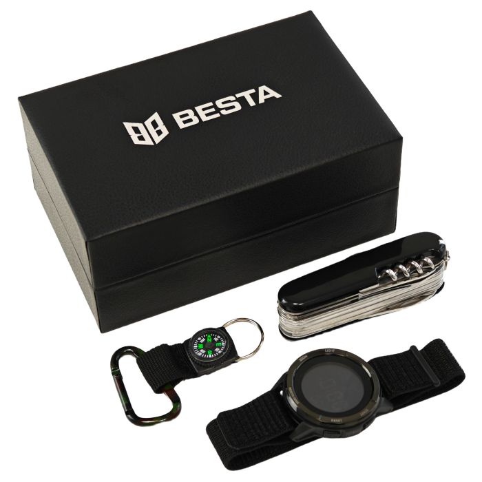 Чоловічий водостійкий спортивний тактичний годинник North Edge Terrax Set набір з компасом - зображення 2