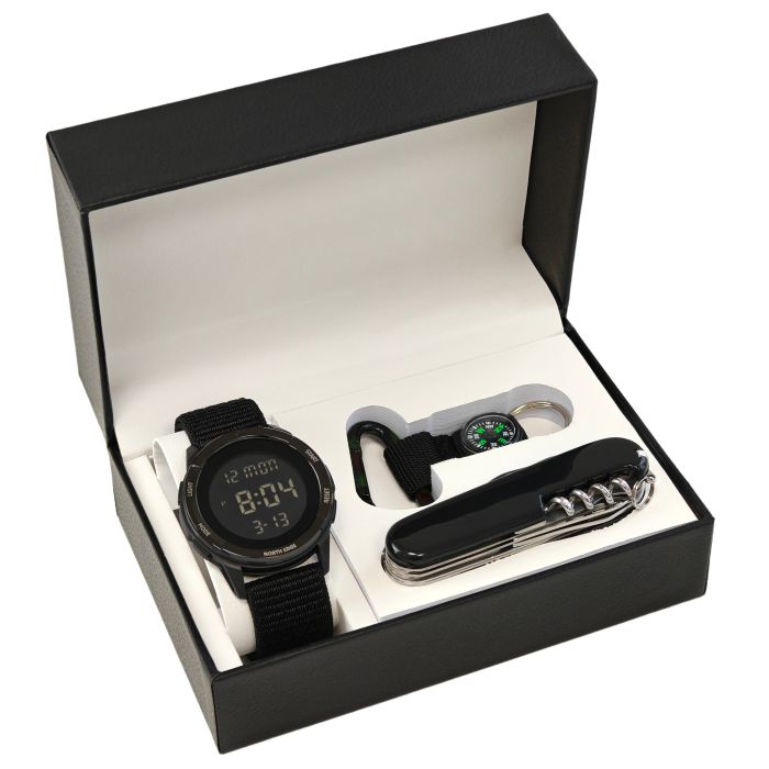 Чоловічий водостійкий спортивний тактичний годинник North Edge Terrax Set набір з компасом - зображення 1