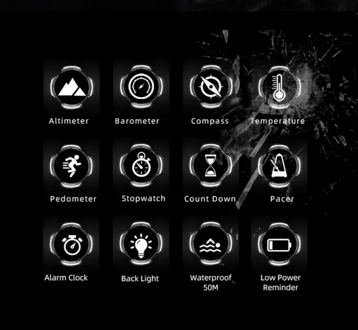 Чоловічий водостійкий спортивний тактичний з компасом годинник North Edge Vertico з компасом - зображення 12