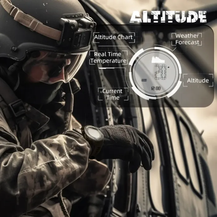 Чоловічий спортивний водостійкий тактичний з компасом годинник North Edge Vertico White з компасом - зображення 5