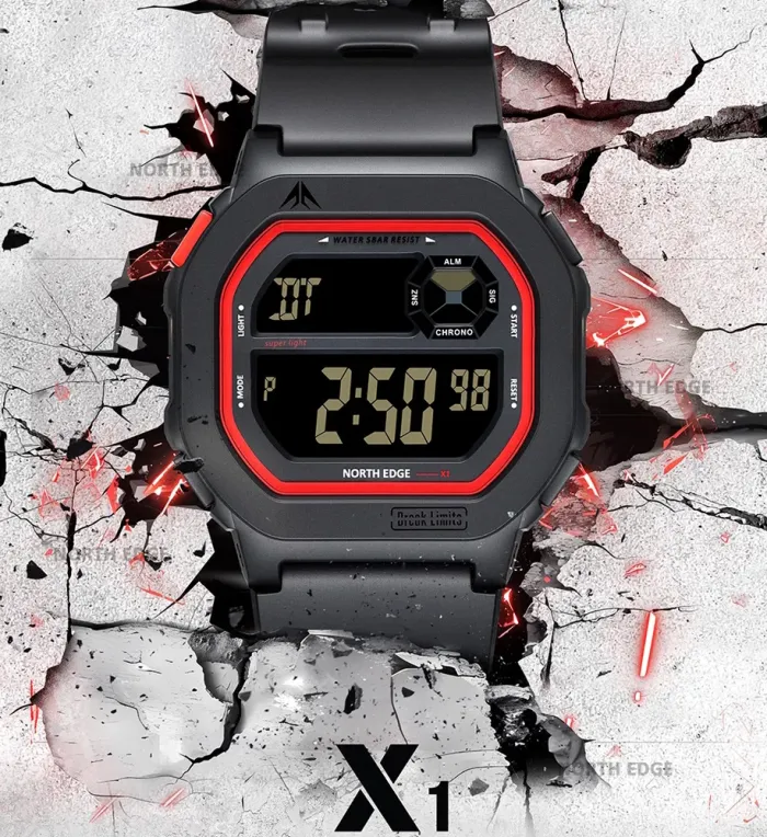 Чоловічий водостійкий спортивний тактичний годинник North Edge X1 5BAR - зображення 7