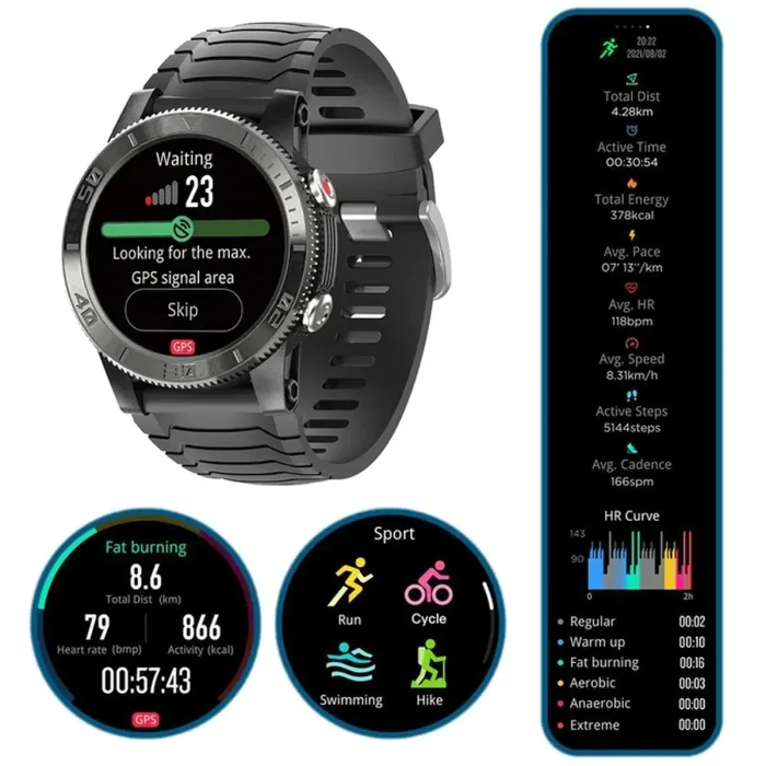 Розумний смарт годинник North Edge XTrek Black з компасом - зображення 2