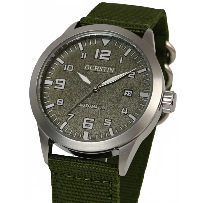 Чоловічий механічний годинник Ochstin Military Hook Green, 2 ремінці - зображення 1