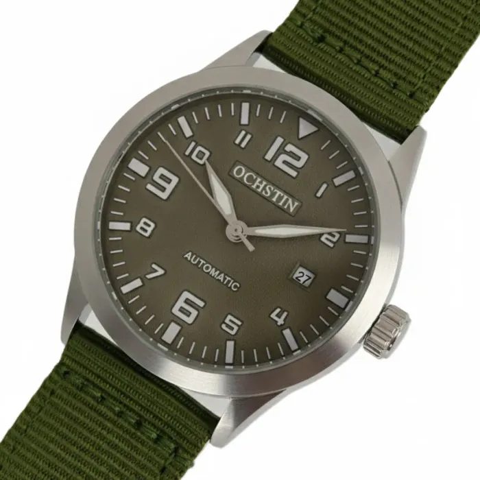 Чоловічий механічний годинник Ochstin Military Hook Green, 2 ремінці - зображення 2