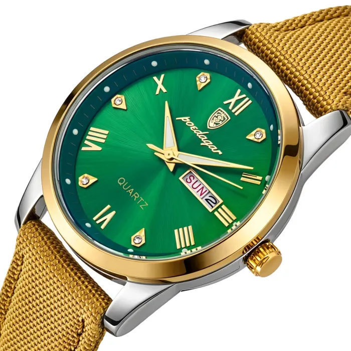 Чоловічий годинник Poedagar Omega Sahara Gold, 2 ремінці - зображення 1