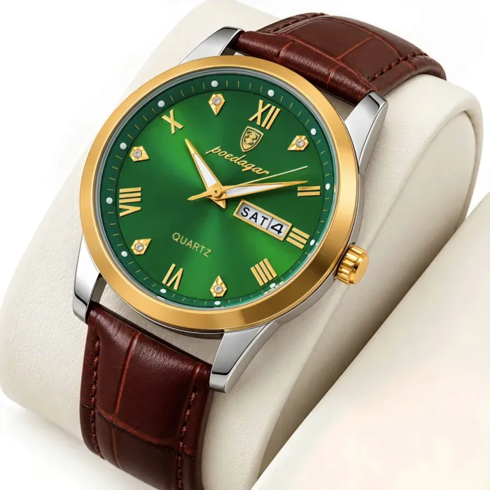 Чоловічий годинник Poedagar Omega Leather Brown - зображення 2