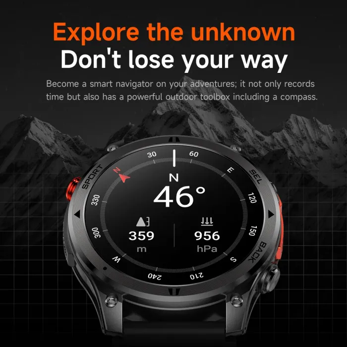 Розумний смарт годинник Smart Optimus GPS Rubber з компасом - зображення 4