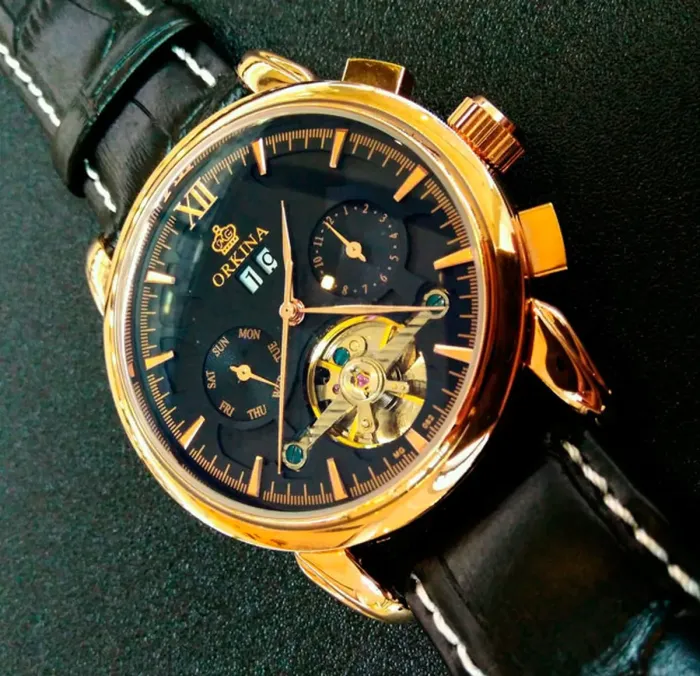 Чоловічі годинники Orkina DeLuxe Black - зображення 6