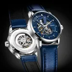 Чоловічий класичний механічний годинник Oubaer Night Blue 8902