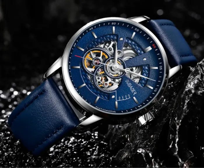 Чоловічий класичний механічний годинник Oubaer Night Blue 8902 - зображення 6