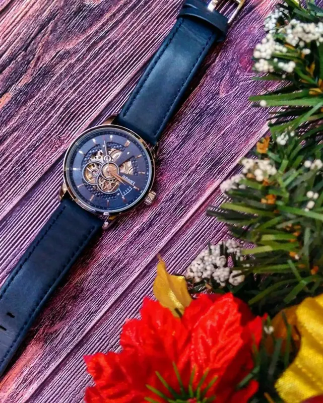 Чоловічий класичний механічний годинник Oubaer Night Blue 8902 - зображення 9