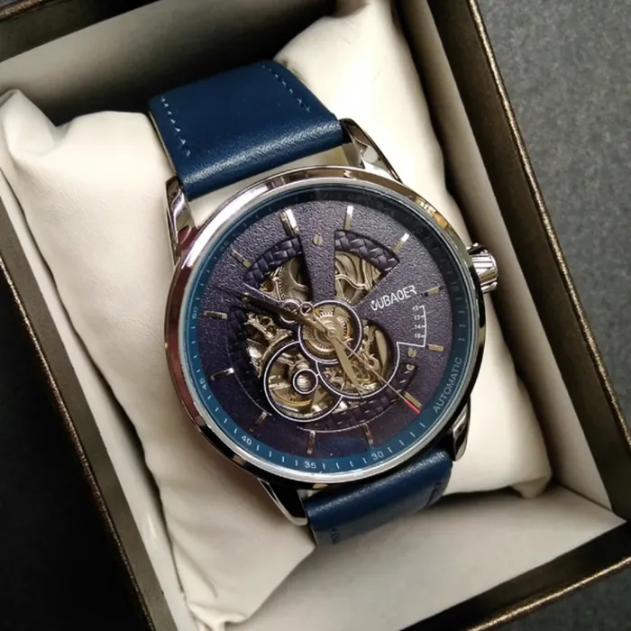 Чоловічий класичний механічний годинник Oubaer Night Blue 8902 - зображення 12