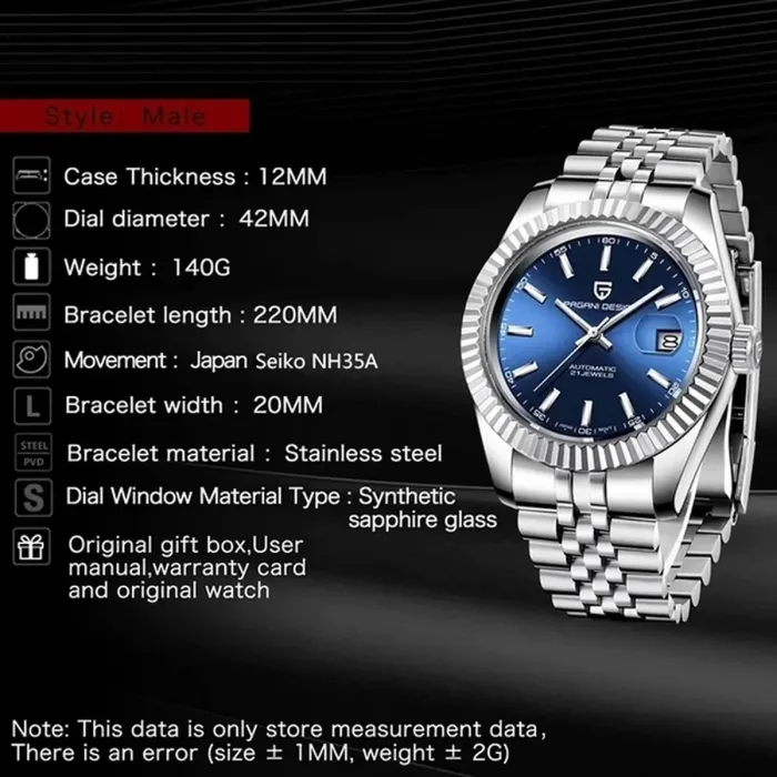 Чоловічі годинники Pagani Design Everest 10 BAR - зображення 7