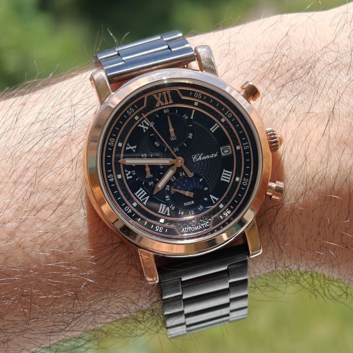 Чоловічий годинник Chenxi Patek Steel Black - зображення 3