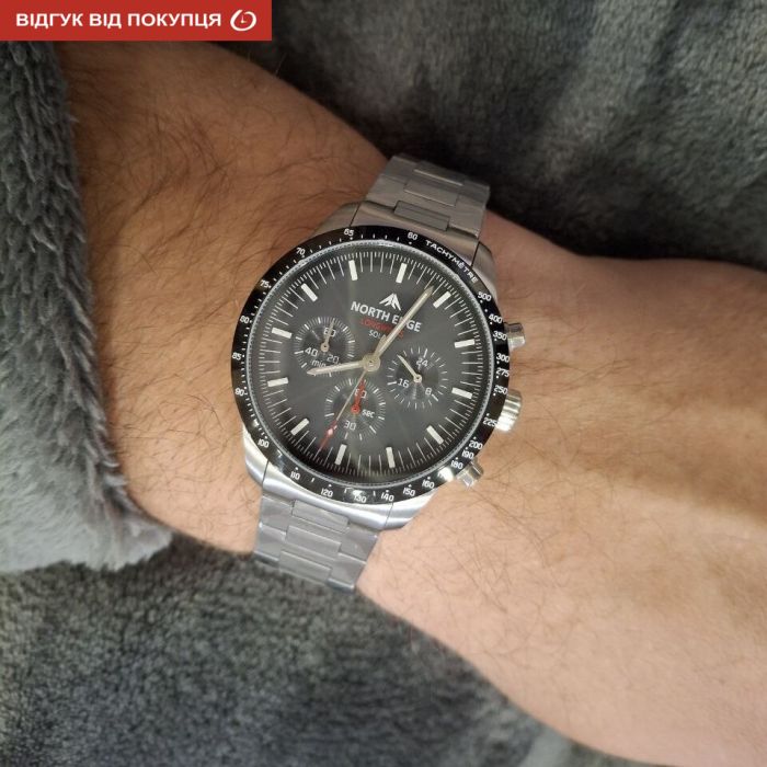 Чоловічий водостійкий спортивний тактичний годинник North Edge Long Wings з сонячною батареєю УЦІНКА - зображення 4