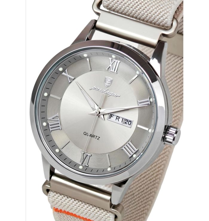 Чоловічий годинник Poedagar Berlin Nylon Creamy, 2 ремінці - зображення 1