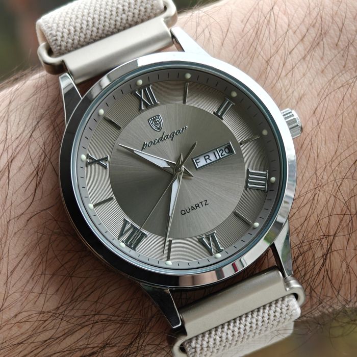 Чоловічий годинник Poedagar Berlin Nylon Creamy, 2 ремінці - зображення 7