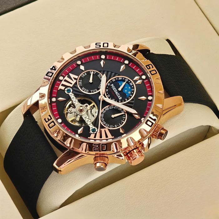 Чоловічий механічний годинник Poedagar Mechanical Prestige, 2 ремінці - изображение 2